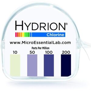 Tiras Hydrion  medición de cloro rango 10 ppm – 200 ppm