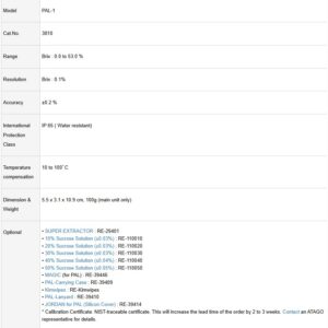 PAL 1 SPECIFICATIONS