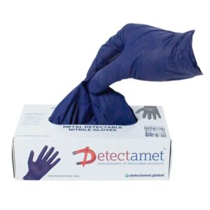 Guantes de nitrilo detectables azules de 4 mm (caja de 100) M/8 Azul